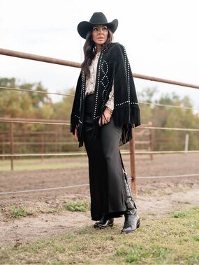 Women's Black Maxi Skirt — Sleek Western-Inspired Maxi